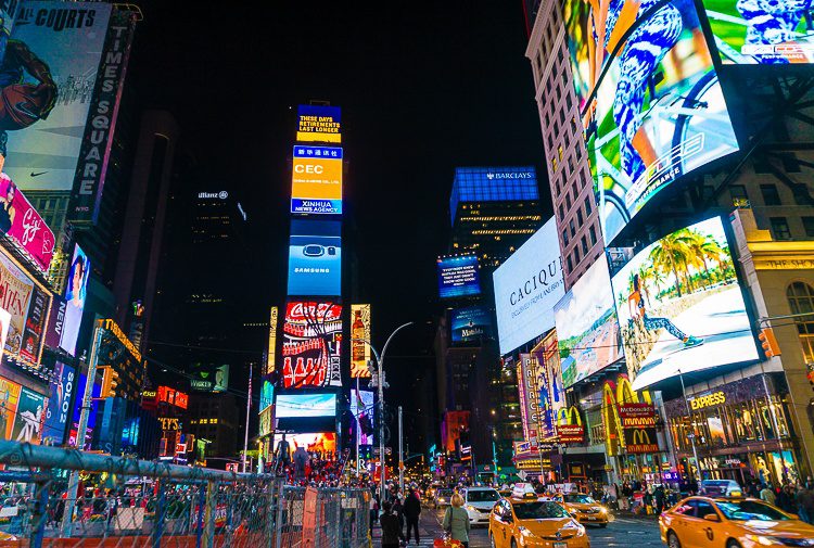 Times Square, New York City in the Middle of the Night - Around the World  L